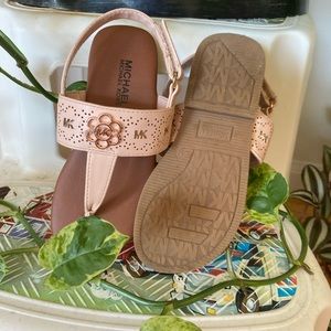 Pink and gold Michael Kors slippers for girls